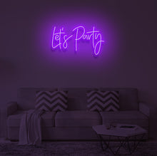 Load image into Gallery viewer, "LET'S PARTY" LED Neon Sign
