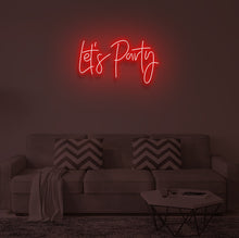 Load image into Gallery viewer, "LET'S PARTY" LED Neon Sign