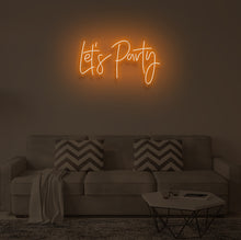 Load image into Gallery viewer, "LET'S PARTY" LED Neon Sign