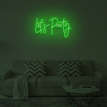Load image into Gallery viewer, "LET'S PARTY" LED Neon Sign