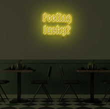 Load image into Gallery viewer, "FEELING LUCKY?" LED Neon Sign