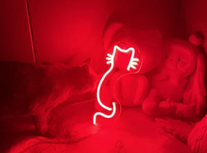 "CAT SILHOUETTE" LED Neon Sign