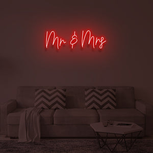 "MR AND MRS" LED Neon Sign