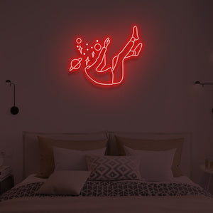 "FALLING IN SPACE" LED Neon Sign